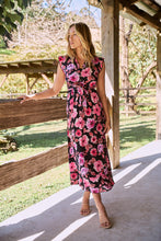 Load image into Gallery viewer, Trissa Navy/Pink Floral Print Dress