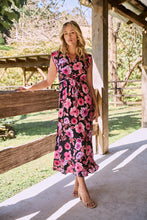 Load image into Gallery viewer, Trissa Navy/Pink Floral Print Dress