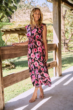 Load image into Gallery viewer, Trissa Navy/Pink Floral Print Dress