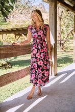 Load image into Gallery viewer, Trissa Navy/Pink Floral Print Dress