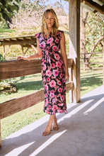 Load image into Gallery viewer, Trissa Navy/Pink Floral Print Dress