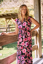 Load image into Gallery viewer, Trissa Navy/Pink Floral Print Dress
