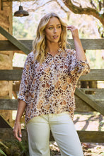 Load image into Gallery viewer, Dash Heart Print Button Up 3/4 Sleeve Shirt