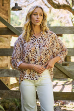 Load image into Gallery viewer, Dash Heart Print Button Up 3/4 Sleeve Shirt