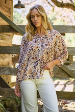Load image into Gallery viewer, Dash Heart Print Button Up 3/4 Sleeve Shirt