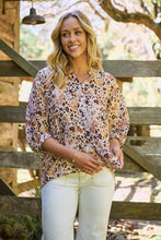 Load image into Gallery viewer, Dash Heart Print Button Up 3/4 Sleeve Shirt