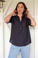 Load image into Gallery viewer, McKenzie Black Long Sleeve Johnny Collar Shirt