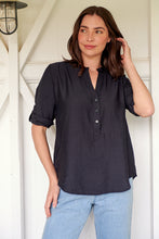 Load image into Gallery viewer, McKenzie Black Long Sleeve Johnny Collar Shirt