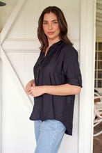Load image into Gallery viewer, McKenzie Black Long Sleeve Johnny Collar Shirt