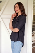 Load image into Gallery viewer, McKenzie Black Long Sleeve Johnny Collar Shirt
