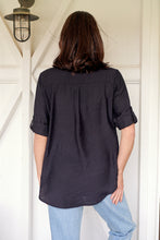 Load image into Gallery viewer, McKenzie Black Long Sleeve Johnny Collar Shirt