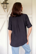 Load image into Gallery viewer, McKenzie Black Long Sleeve Johnny Collar Shirt