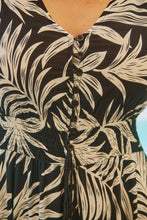 Load image into Gallery viewer, Leilani Black/White Palm Print Summer Maxi Dress