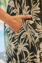 Load image into Gallery viewer, Leilani Black/White Palm Print Summer Maxi Dress