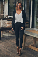 Load image into Gallery viewer, Heidi Black Waterfall Short Cardigan