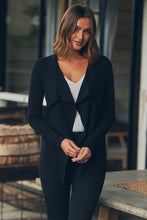 Load image into Gallery viewer, Heidi Black Waterfall Short Cardigan