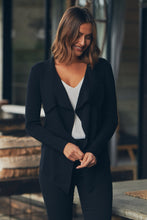 Load image into Gallery viewer, Heidi Black Waterfall Short Cardigan
