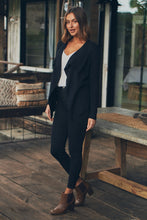 Load image into Gallery viewer, Heidi Black Waterfall Short Cardigan