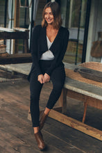 Load image into Gallery viewer, Heidi Black Waterfall Short Cardigan