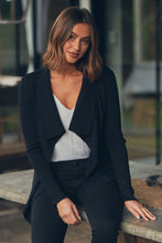 Load image into Gallery viewer, Heidi Black Waterfall Short Cardigan