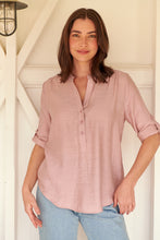 Load image into Gallery viewer, McKenzie Musk Pink Long Sleeve Johnny Collar Shirt
