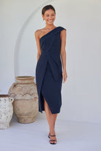 Load image into Gallery viewer, Eleanor One Shoulder Navy Evening Dress