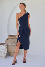 Load image into Gallery viewer, Eleanor One Shoulder Navy Evening Dress