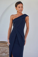 Load image into Gallery viewer, Eleanor One Shoulder Navy Evening Dress