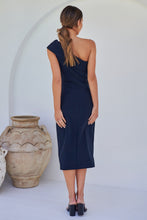 Load image into Gallery viewer, Eleanor One Shoulder Navy Evening Dress