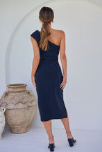 Load image into Gallery viewer, Eleanor One Shoulder Navy Evening Dress