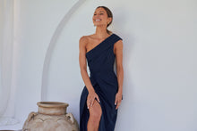 Load image into Gallery viewer, Eleanor One Shoulder Navy Evening Dress
