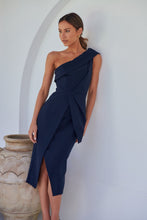 Load image into Gallery viewer, Eleanor One Shoulder Navy Evening Dress