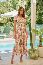 Load image into Gallery viewer, Leilani Beige/Pink Floral Button Front Maxi Dress