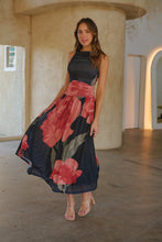 Load image into Gallery viewer, AAAaaa NEEDS TO BE SHOT Basille Sleeveless Black/Red Print Mesh Evening Dress
