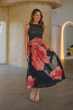 Load image into Gallery viewer, AAAaaa NEEDS TO BE SHOT Basille Sleeveless Black/Red Print Mesh Evening Dress