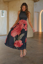 Load image into Gallery viewer, AAAaaa NEEDS TO BE SHOT Basille Sleeveless Black/Red Print Mesh Evening Dress