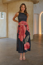 Load image into Gallery viewer, AAAaaa NEEDS TO BE SHOT Basille Sleeveless Black/Red Print Mesh Evening Dress