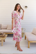 Load image into Gallery viewer, Sadie White/Pink Floral Print Maxi Dress