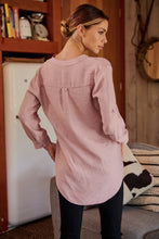 Load image into Gallery viewer, McKenzie Musk Pink Long Sleeve Johnny Collar Shirt