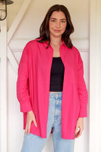 Load image into Gallery viewer, Jennifer Oversized Pink Button Up Shirt