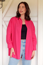 Load image into Gallery viewer, Jennifer Oversized Pink Button Up Shirt