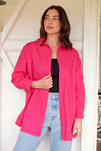 Load image into Gallery viewer, Jennifer Oversized Pink Button Up Shirt