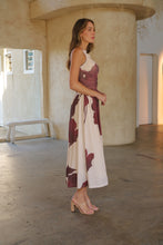 Load image into Gallery viewer, Basille Sleeveless Beige/Brown Print Mesh Evening Dress
