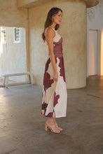 Load image into Gallery viewer, Basille Sleeveless Beige/Brown Print Mesh Evening Dress