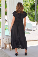 Load image into Gallery viewer, Stella Black Plain Button Front Maxi Dress