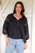 Load image into Gallery viewer, Porter Tassel Black Long Sleeve Top