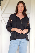 Load image into Gallery viewer, Porter Tassel Black Long Sleeve Top