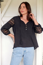Load image into Gallery viewer, Porter Tassel Black Long Sleeve Top