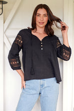 Load image into Gallery viewer, Porter Tassel Black Long Sleeve Top