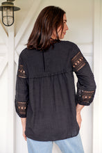 Load image into Gallery viewer, Porter Tassel Black Long Sleeve Top